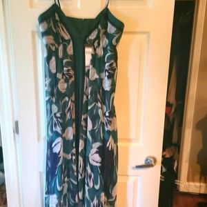 BCBG Hunter Green with navy contrast dress
